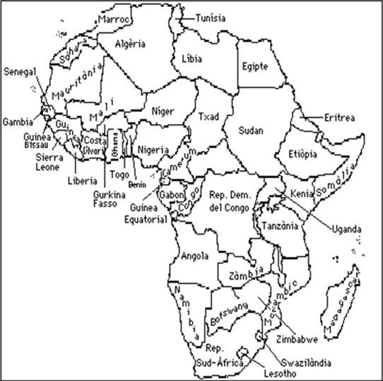 mapa polític d'Àfrica